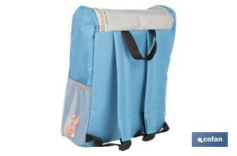 Mochila nevera isotérmica | Mochila de refrigeración | Capacidad: 10 litros | Color: Azul y gris | Medidas: 28 x 12,5 x 37 cm - Cofan