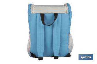 Mochila nevera isotérmica | Mochila de refrigeración | Capacidad: 10 litros | Color: Azul y gris | Medidas: 28 x 12,5 x 37 cm - Cofan