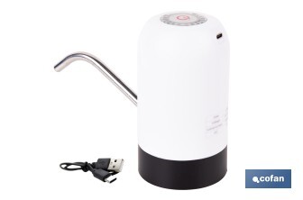 Dispensador de agua eléctrico | Grifo portátil para garrafas de agua | Adaptador universal incluido | Batería recargable de 1200 mAh con conexión USB-C - Cofan