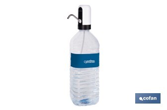 Dispensador de agua eléctrico | Grifo portátil para garrafas de agua | Adaptador universal incluido | Batería recargable de 1200 mAh con conexión USB-C - Cofan