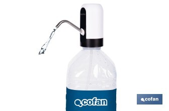 Dispensador de agua eléctrico | Grifo portátil para garrafas de agua | Adaptador universal incluido | Batería recargable de 1200 mAh con conexión USB-C - Cofan