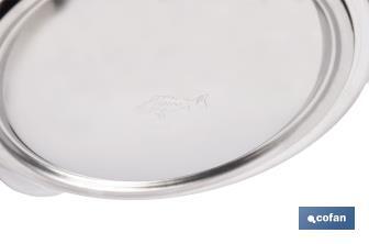 Grasera de acero inoxidable con filtro desmontable | Capacidad: 0,75 l | Disponible con icono para aceite de carne o de pescado - Cofan