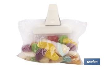 Pack de 2 pinzas para cerrar bolsas de alimentos | Color: beige - Cofan