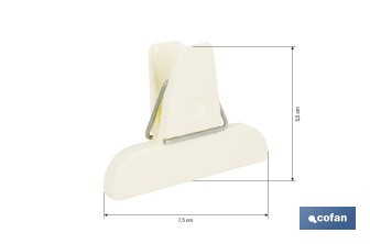 Pack de 2 pinzas para cerrar bolsas de alimentos | Color: beige - Cofan