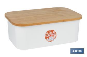 Panera con tapa de bambú | Diseño minimalista | Capacidad: 6,5 l | Perfecta para conservar pan fresco | Disponible en diferentes colores - Cofan
