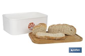 Panera con tapa de bambú | Diseño minimalista | Capacidad: 6,5 l | Perfecta para conservar pan fresco | Disponible en diferentes colores - Cofan