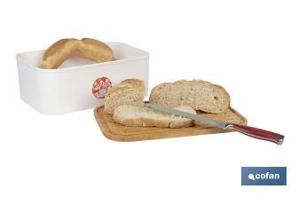 Panera con tapa de bambú | Diseño minimalista | Capacidad: 6,5 l | Perfecta para conservar pan fresco | Disponible en diferentes colores - Cofan