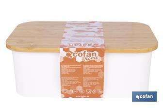 Panera con tapa de bambú | Diseño minimalista | Capacidad: 6,5 l | Perfecta para conservar pan fresco | Disponible en diferentes colores - Cofan