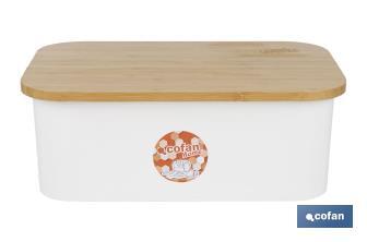 Panera con tapa de bambú | Diseño minimalista | Capacidad: 6,5 l | Perfecta para conservar pan fresco | Disponible en diferentes colores - Cofan