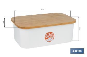 Panera con tapa de bambú | Diseño minimalista | Capacidad: 6,5 l | Perfecta para conservar pan fresco | Disponible en diferentes colores - Cofan