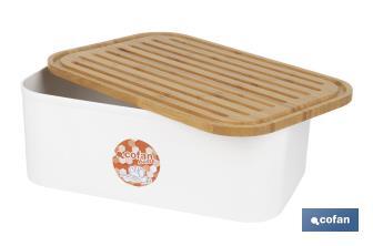 Panera con tapa de bambú | Diseño minimalista | Capacidad: 6,5 l | Perfecta para conservar pan fresco | Disponible en diferentes colores - Cofan