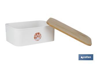 Panera con tapa de bambú | Diseño minimalista | Capacidad: 6,5 l | Perfecta para conservar pan fresco | Disponible en diferentes colores - Cofan