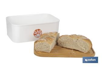 Panera con tapa de bambú | Diseño minimalista | Capacidad: 6,5 l | Perfecta para conservar pan fresco | Disponible en diferentes colores - Cofan