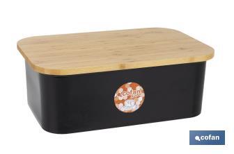 Panera con tapa de bambú | Diseño minimalista | Capacidad: 6,5 l | Perfecta para conservar pan fresco | Disponible en diferentes colores - Cofan