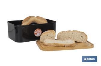 Panera con tapa de bambú | Diseño minimalista | Capacidad: 6,5 l | Perfecta para conservar pan fresco | Disponible en diferentes colores - Cofan