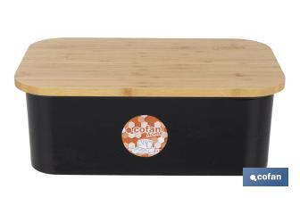 Panera con tapa de bambú | Diseño minimalista | Capacidad: 6,5 l | Perfecta para conservar pan fresco | Disponible en diferentes colores - Cofan