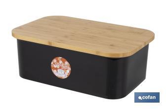 Panera con tapa de bambú | Diseño minimalista | Capacidad: 6,5 l | Perfecta para conservar pan fresco | Disponible en diferentes colores - Cofan