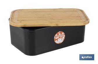 Panera con tapa de bambú | Diseño minimalista | Capacidad: 6,5 l | Perfecta para conservar pan fresco | Disponible en diferentes colores - Cofan