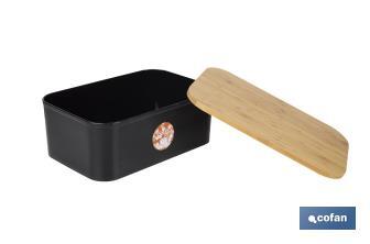 Panera con tapa de bambú | Diseño minimalista | Capacidad: 6,5 l | Perfecta para conservar pan fresco | Disponible en diferentes colores - Cofan