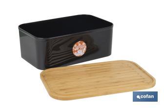 Panera con tapa de bambú | Diseño minimalista | Capacidad: 6,5 l | Perfecta para conservar pan fresco | Disponible en diferentes colores - Cofan