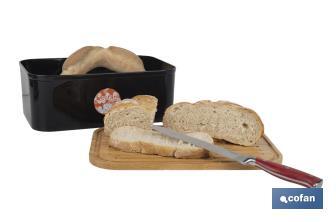 Panera con tapa de bambú | Diseño minimalista | Capacidad: 6,5 l | Perfecta para conservar pan fresco | Disponible en diferentes colores - Cofan