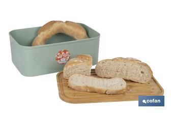 Panera con tapa de bambú | Diseño minimalista | Capacidad: 6,5 l | Perfecta para conservar pan fresco | Disponible en diferentes colores - Cofan