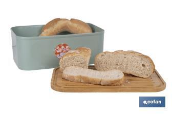 Panera con tapa de bambú | Diseño minimalista | Capacidad: 6,5 l | Perfecta para conservar pan fresco | Disponible en diferentes colores - Cofan