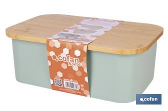 Panera con tapa de bambú | Diseño minimalista | Capacidad: 6,5 l | Perfecta para conservar pan fresco | Disponible en diferentes colores - Cofan