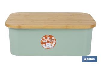 Panera con tapa de bambú | Diseño minimalista | Capacidad: 6,5 l | Perfecta para conservar pan fresco | Disponible en diferentes colores - Cofan