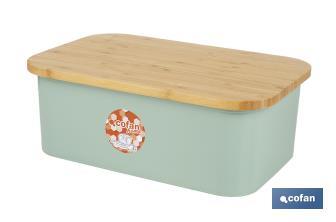 Panera con tapa de bambú | Diseño minimalista | Capacidad: 6,5 l | Perfecta para conservar pan fresco | Disponible en diferentes colores - Cofan