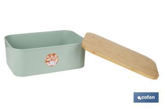 Panera con tapa de bambú | Diseño minimalista | Capacidad: 6,5 l | Perfecta para conservar pan fresco | Disponible en diferentes colores - Cofan