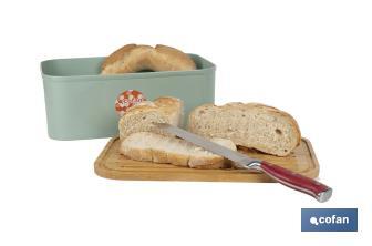 Panera con tapa de bambú | Diseño minimalista | Capacidad: 6,5 l | Perfecta para conservar pan fresco | Disponible en diferentes colores - Cofan