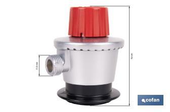 Regulador de gas butano/propano | Mando ajustable | Rosca izquierda 21,8 mm | Adecuado para sopletes y soldadores - Cofan