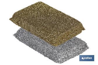 Pack of 2 gold and silver metallic scouring pads - Cofan