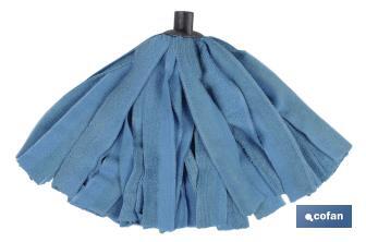 Esfregona de tiras de microfibra | Cor Azul | Grossura 155 Gr | Máxima suavidade e absorção com secagem rápida - Cofan