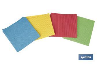 Pack de 4 bayetas de microfibra antibacterianas | Alta calidad y versatilidad | Máxima absorción | Medidas: 38 x 35 cm - Cofan