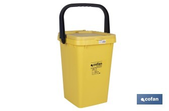 Contenedor de reciclaje amarillo | Cubo para residuos de plásticos y envases | Capacidad 25 litros - Cofan