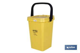Contenedor de reciclaje amarillo | Cubo para residuos de plásticos y envases | Capacidad 25 litros - Cofan
