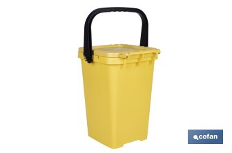 Contenedor de reciclaje amarillo | Cubo para residuos de plásticos y envases | Capacidad 25 litros - Cofan