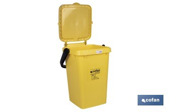 Contenedor de reciclaje amarillo | Cubo para residuos de plásticos y envases | Capacidad 25 litros - Cofan