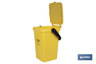 Contenedor de reciclaje amarillo | Cubo para residuos de plásticos y envases | Capacidad 25 litros - Cofan