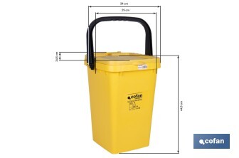 Contenedor de reciclaje amarillo | Cubo para residuos de plásticos y envases | Capacidad 25 litros - Cofan