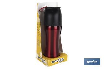 Botella portátil para perros | Capacidad para 750 ml | Color Cereza - Cofan