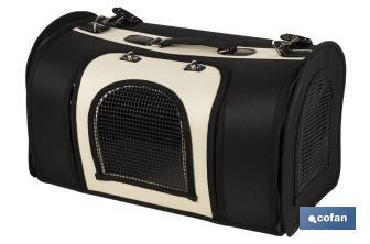 Pet carrier bag | Size: 43 x 25 x 29cm | Black and silver-coloured - Cofan