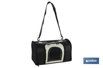 Bolsa de transporte para animais de estimação | Medidas: 43 x 25 x 29 cm | Cor Negro e Prata - Cofan