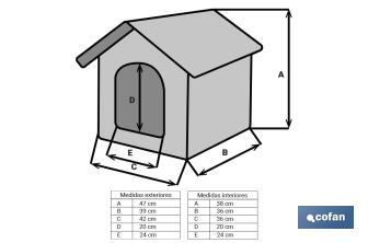 Casa de tecido para Animais de Estimação | Casa Portátil Lavável | Medidas externas: 42 x 40 x 40 cm - Cofan