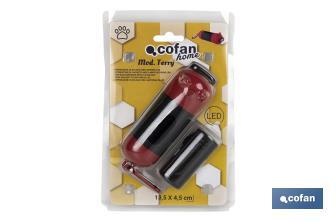 Poop bag dispenser with LED torch | Pet accessories | 20 sheets and batteries included - Cofan