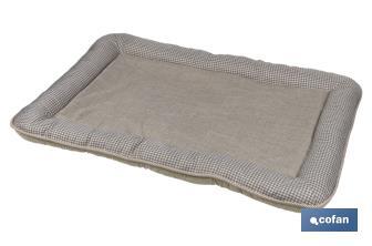 Padded pet bed | Beige | Size: 86 x 57 x 7cm - Cofan