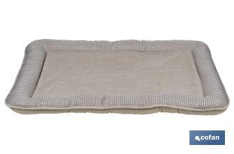 Lit Rembourré pour Animaux de Compagnie | Couleur Beige | Dimensions : 86 x 57 x 7 cm - Cofan