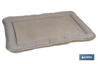 Lit Rembourré pour Animaux de Compagnie | Couleur Beige | Dimensions : 86 x 57 x 7 cm - Cofan